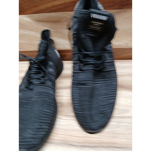 VNANV Black Slip On Designer Fashion Lace Running Shoes Sneakers Size 14 - Picture 4 of 15